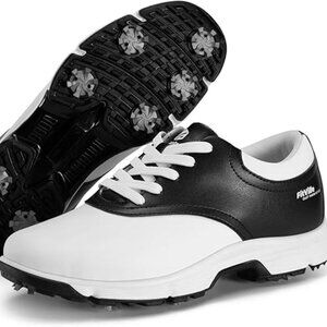 FitVille Mens Golf Shoes Professional Waterproof Removable Spikes 10.5